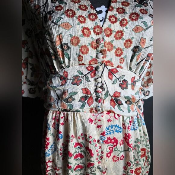 Ba&sh Women's Ganiela Lady Dress Mixed Media Print Mini Sz L Polyester - Picture 5 of 12